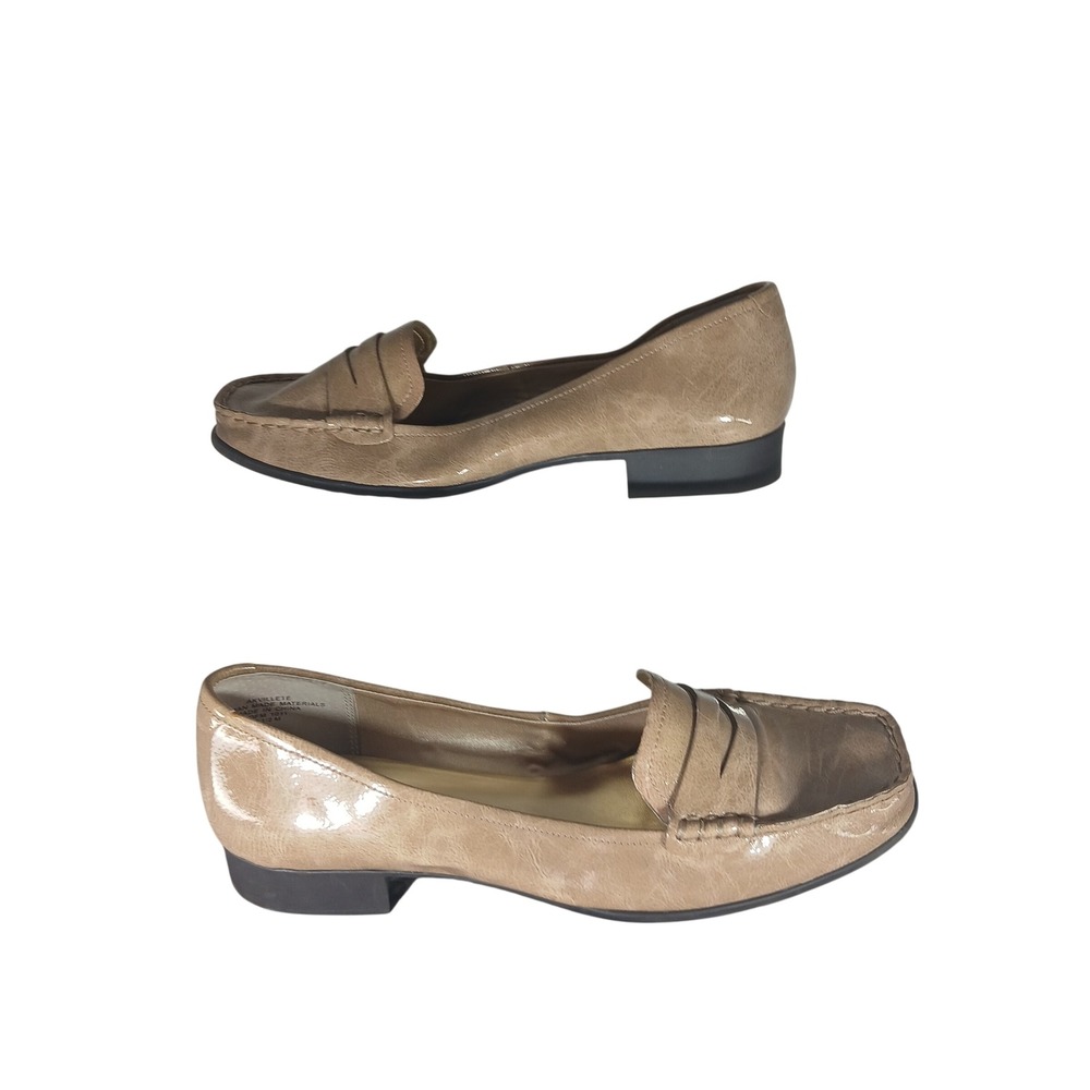 Anne Klein 2‎ Akvillete Penny Loafers 8.5 Tan Patent Square Toe Business Casual